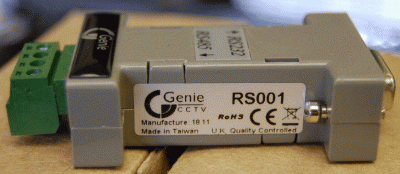 Genie CCTV RS001P RS232 - RS485 Converter DB9 Connector-Terminal Block