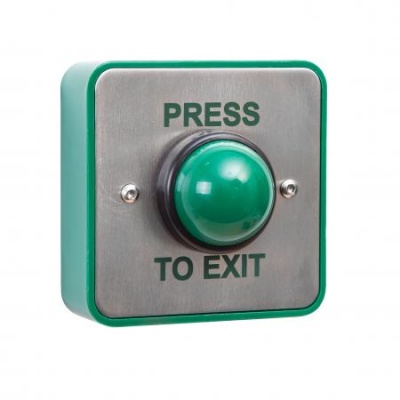 RGL EBGBWC02/PTE Standard Stainless Steel with Large Green button surface mounted, includes back box with security screws. Switch only IP66