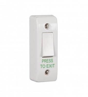 RGL EBLS/AP/PTE Architrave white Antibacterial Plastic Light Switch Style button surface mounted, includes back box with standard screws. IP54