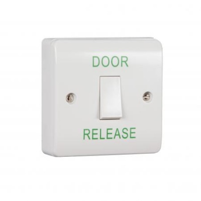 RGL EBLS/DR Architrave white Antibacterial Plastic Light Switch Style button surface mounted, includes back box with standard screws. IP54