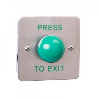 RGL MKOBO-EBGB/PTE Standard Stainless Steel plate with Large Green Steel button (without collar) surface mounted, includes kobo back box only with security screws.