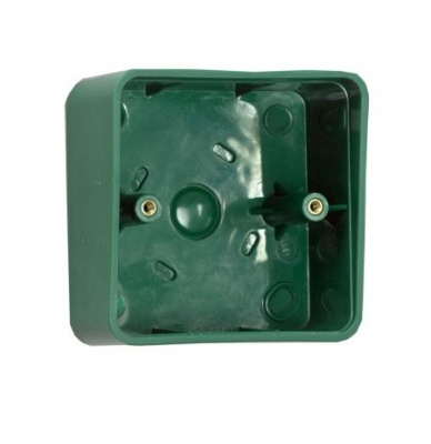 RGL PBBSHR-GN A hooded back box surface mounted in Green which fits all standard size products. Allows for Conduit entry.