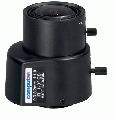 1/3'' CS-M 2.9 - 8.2mm F1.0-360 Aspherical Varifocal Direct drive,