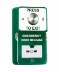 RGL DU-SS/PTE Dual Unit -Press To Exit - Stainless Steel plate with Stainless button and combined Emergency Release Button (resettable) surface mounted, includes back box. IP24