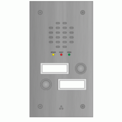 Videx VR120/138-2/NP 2 button flush panel with name windows