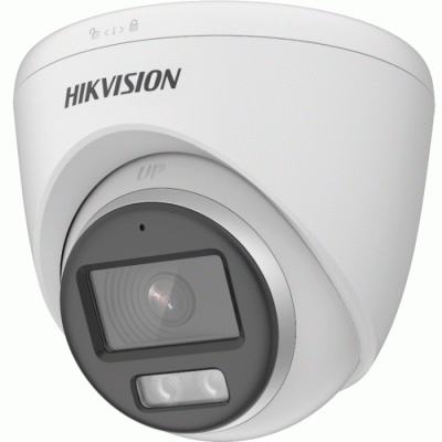 Hikvision DS-2CE72KF0T-FS(2.8MM) Analogue HD Turbo 4 in 1 Turret Camera 5MP ColorVu 2.8mm, 40m White Light, WDR, IP67, 12VDC, Mic