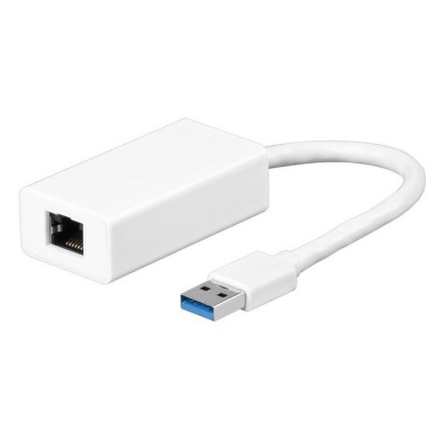 MicroConnect USBETHGW USB3.0 to Gigabit Ethernet , RJ45 10/100/1000Mbps White Support windows 10,8,7,Vista,Xp, Mac OSX and Linux
