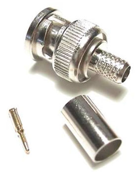 3 piece BNC Crimp Plug single unit