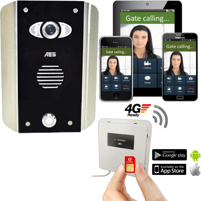 Aes Pre2 4ge Ab Architectural 1 Button 4g Gsm Video Intercom