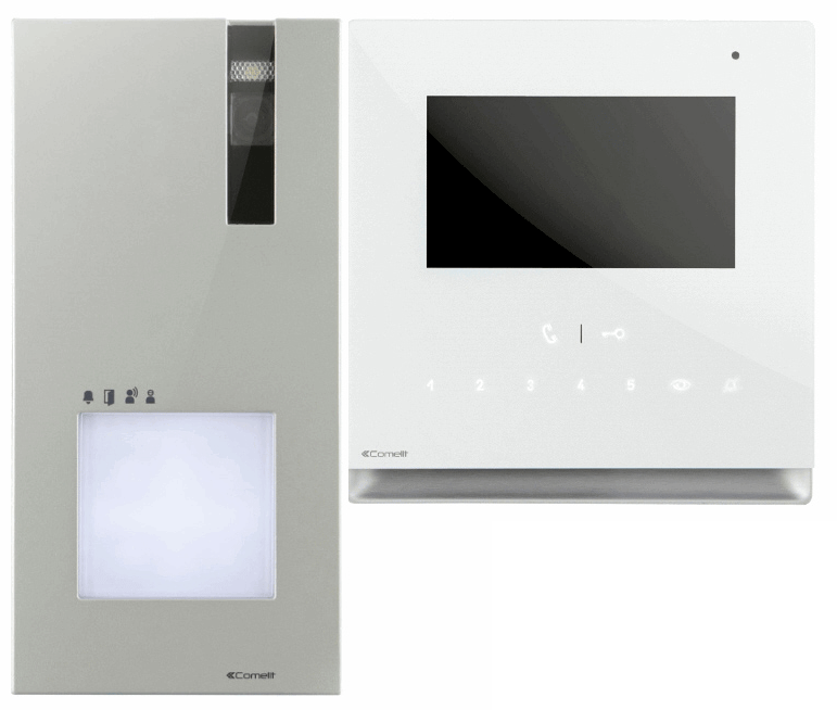 Comelit 6601W Icona intercom series hands free color monitor w/ access control 