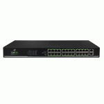 VueNet EasySwitch24 - 24ch PoE Switch - 24 x 100Mbps Ethernet ports, 2 x 1000Mbps up-link port, 420W PoE Budget with max 30W per Channel