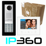 BPT IP360 1 button keypad kit with 1 Futura monitor calls 3 more devices