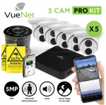 VUENET VN-5-CAM-KIT-W 5 Turret audio camera 5MP IP67 1TB Kit